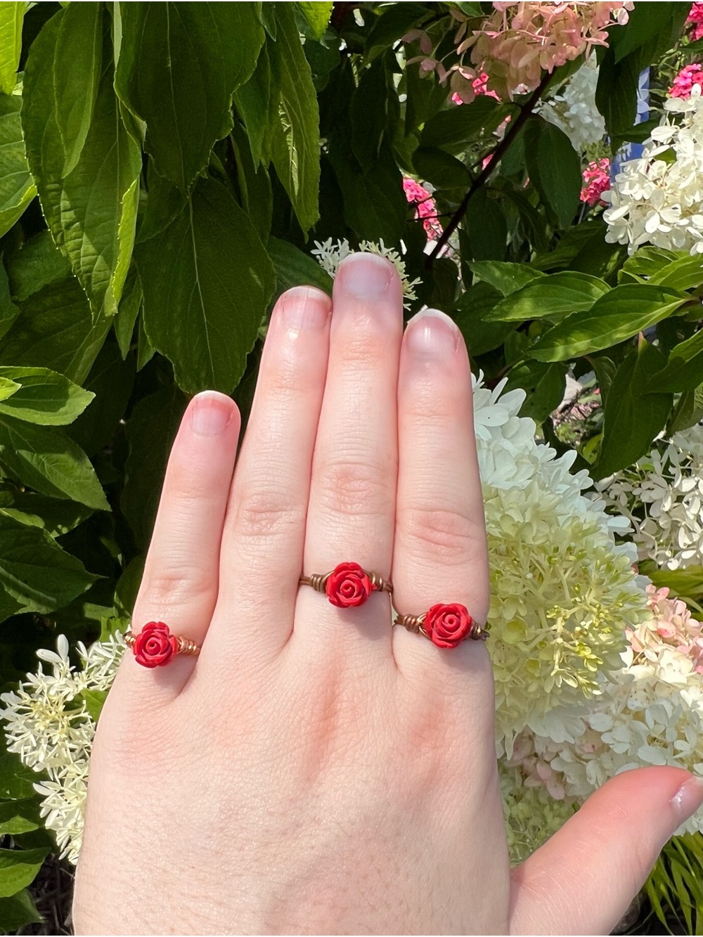 Wire Wrapped Rose Ring